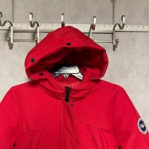 PUREMSX Coat Women S Red Insulated Expedition‎ Jacket Winter Puffer Hood Parka